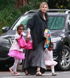 Charlize Theron and her daughters