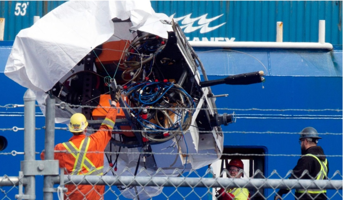 Mangled Wreckage And Presumed Human Remains From the Imploded Titan Submersible Recovered