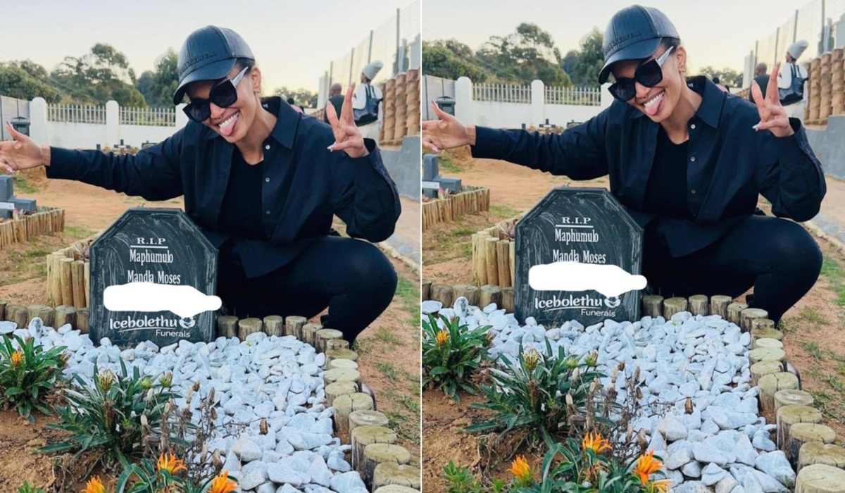 Pearl Thusi's Dress Code & Posture at Mampintsha's Grave Triggers Uproar