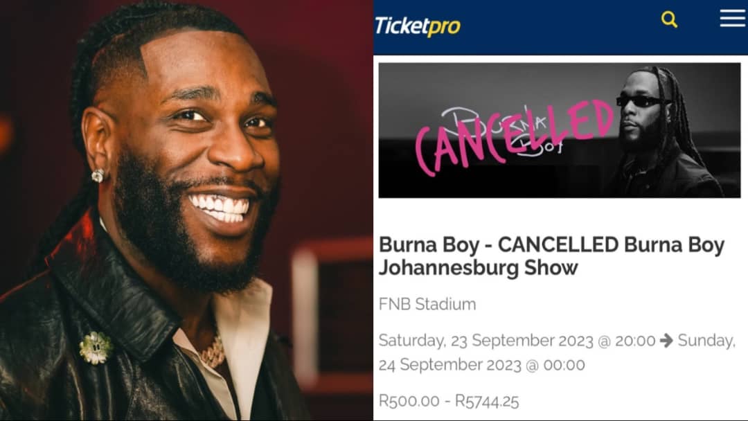 Burna Boy Johannesburg Cancelled