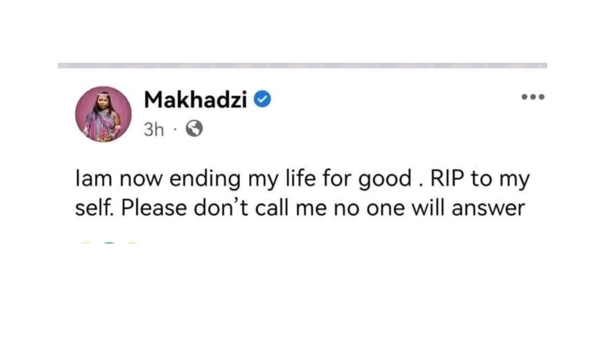 Makhadzi Disturbing Suicidal Facebook Post Leaves Mzansi Worried