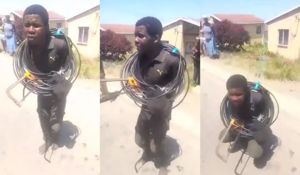 Mzansi Cracks with Laughter as Cable Thief is Forced to do the Skomota Dance