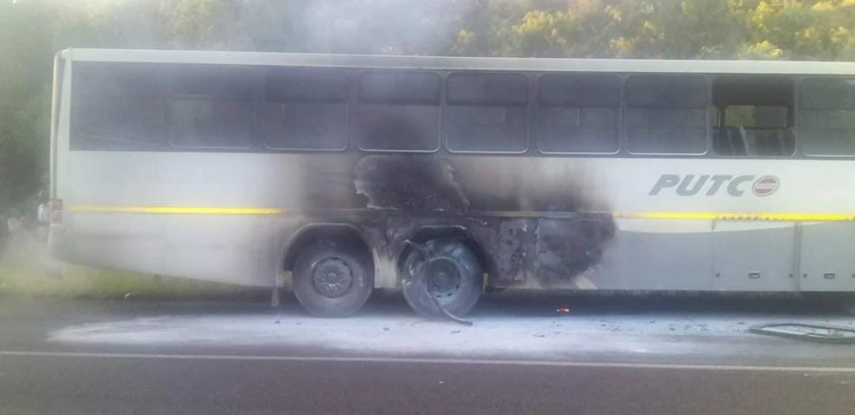 Putco Bus Caught Fire