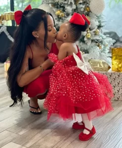 Faith Nketsi and daughter