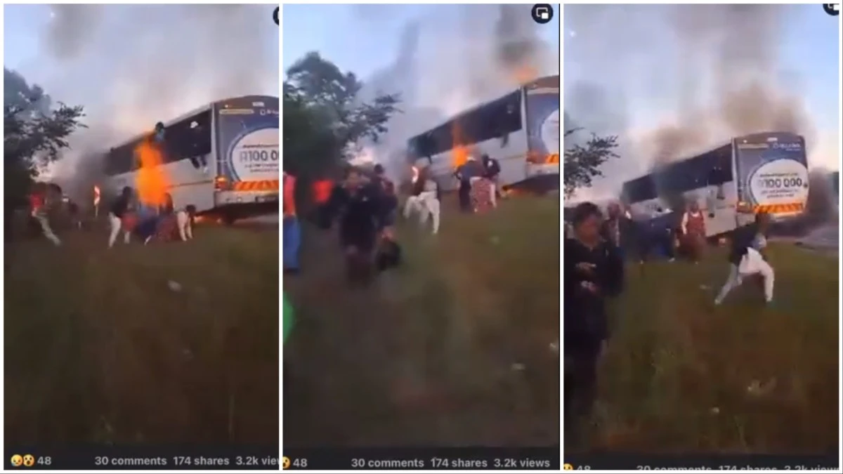 Putco Bus Caught Fire