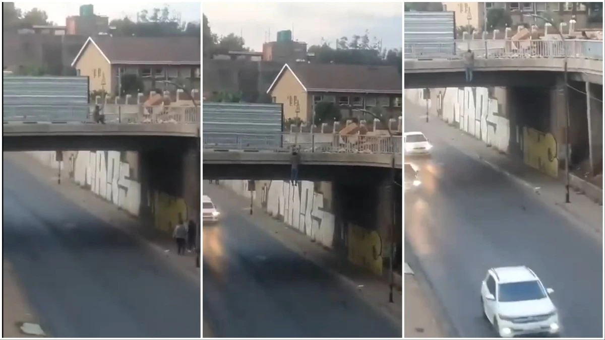 Man Jump Bridge Johannesburg