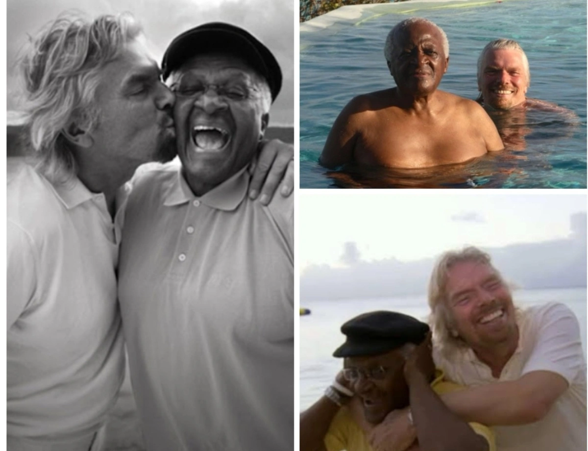 Cozy Pictures of Archbishop Desmond Tutu with British Business Tycoon Richard Branson Raises Eyebrows