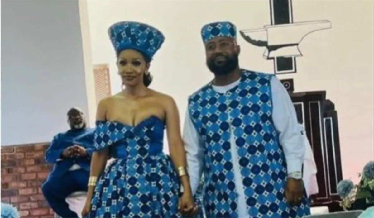 Cassper Nyovest and Pulane on their wedding day