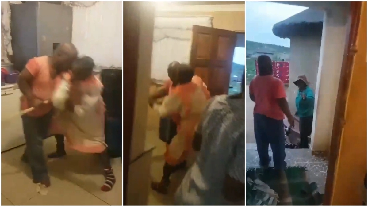 Man Beats His Mother